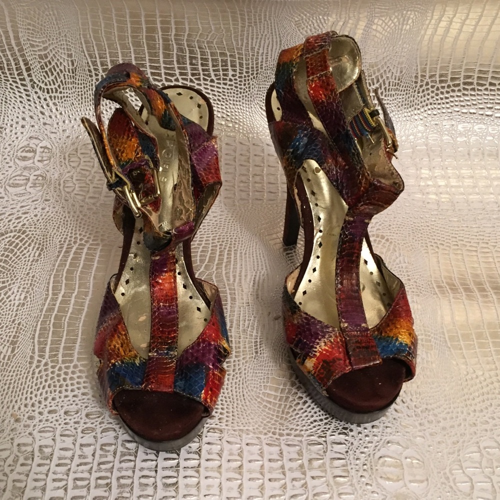 BCBGirls Two strap open toe Heels